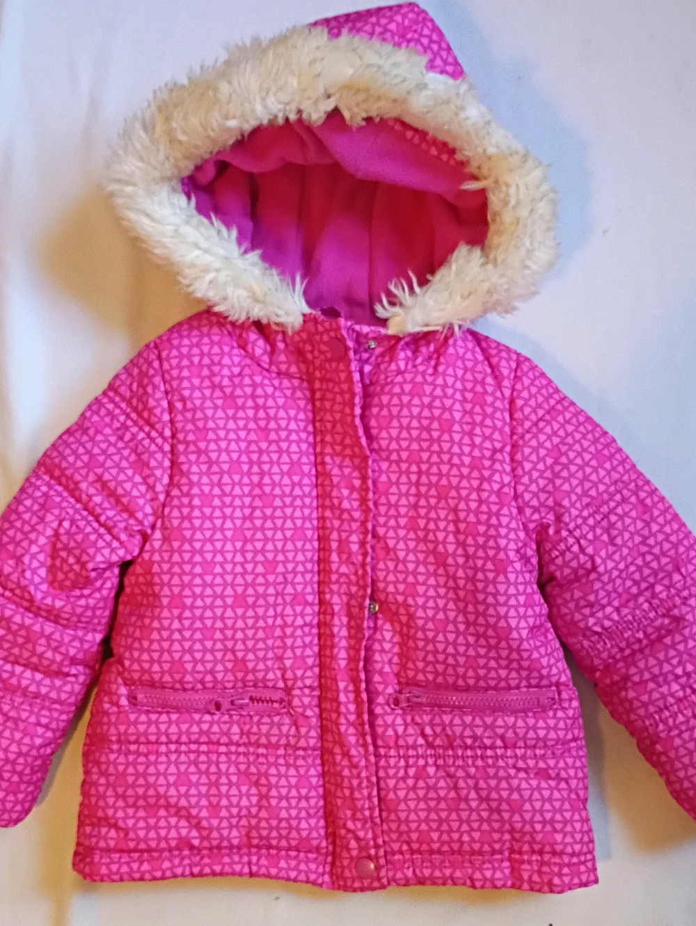 Osh Kosh Kids Pink Hooded Faux-Fur Trim Puffer Jacket